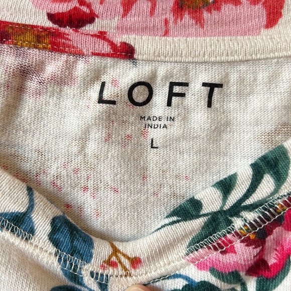 Cotton floral knit - crewneck top. 100% cotton - Picture 3 of 4